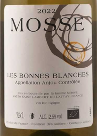 Agnes et Rene Mosse Anjou Les Bonnes Blanches 2022